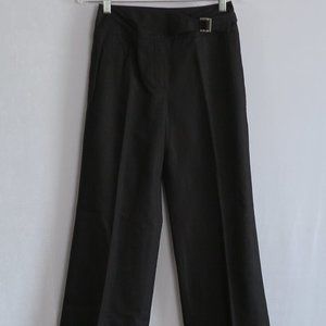 LIDA BADAY Black Cotton Ramie Flare Leg Pants Size 4